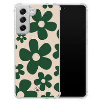 Casimoda Samsung Galaxy S21 FE shockproof hoesje - Retro flowers groen