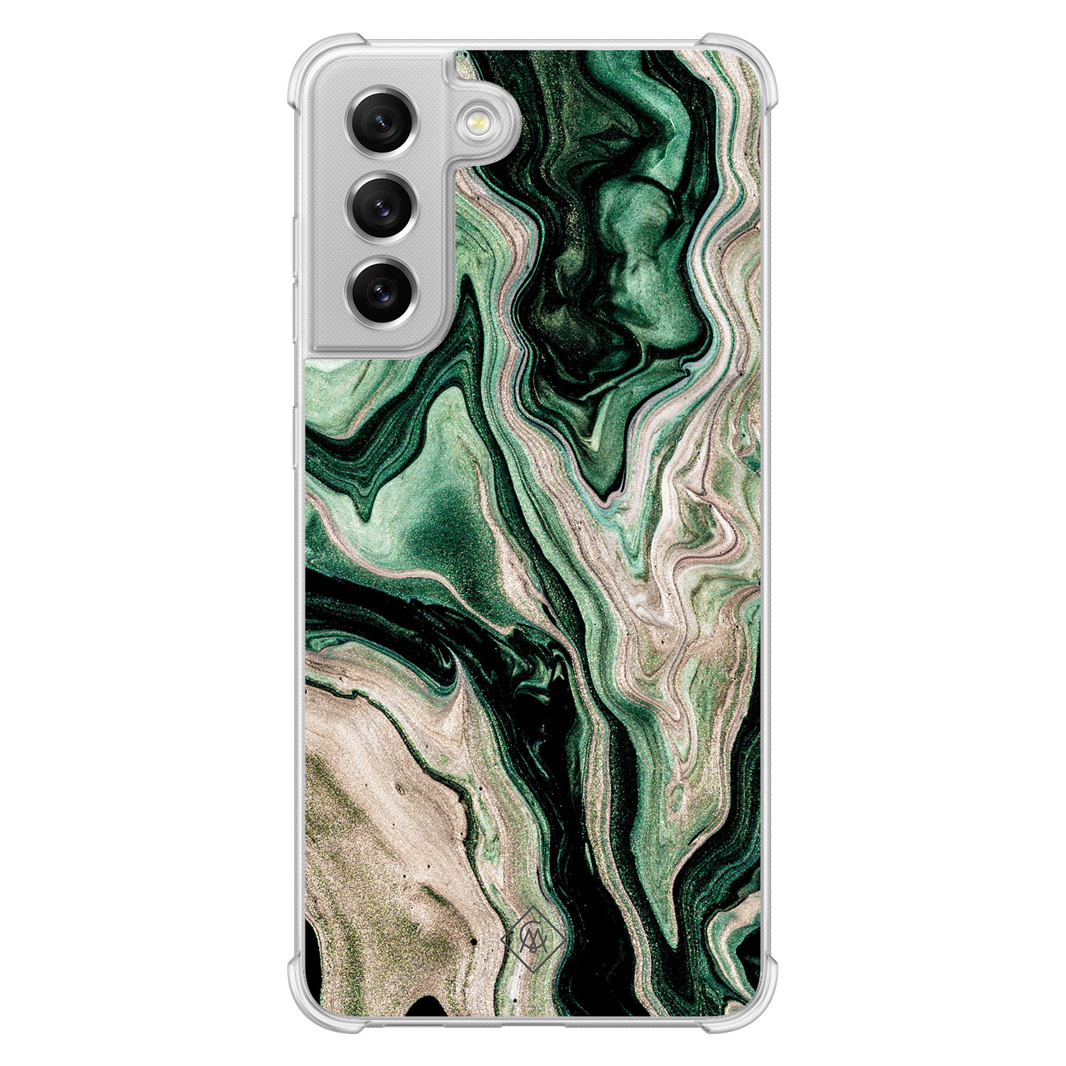 Samsung Galaxy S21 FE shockproof hoesje Green waves