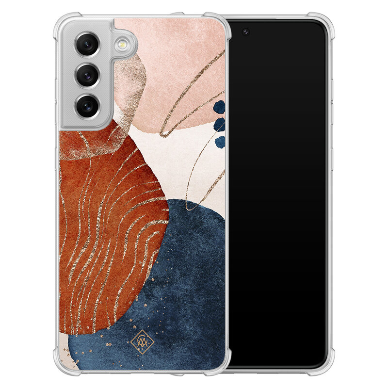 Casimoda Samsung Galaxy S21 FE shockproof hoesje - Abstract terracotta