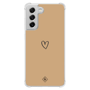 Casimoda Samsung Galaxy S21 FE shockproof hoesje - Hart bruin