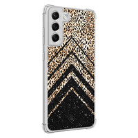 Casimoda Samsung Galaxy S21 FE shockproof hoesje - Chevron luipaard