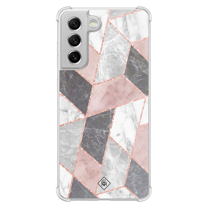 Casimoda Samsung Galaxy S21 FE shockproof hoesje - Stone grid