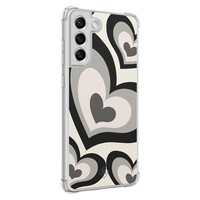 Casimoda Samsung Galaxy S21 FE shockproof hoesje - Hart swirl zwart