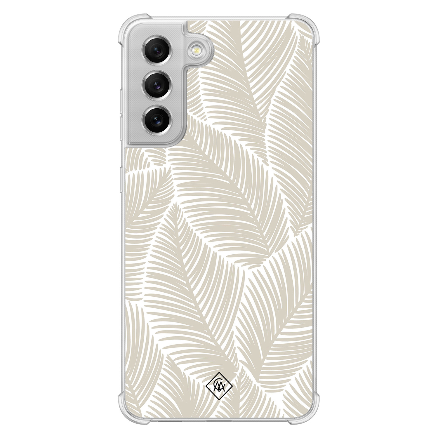 Samsung Galaxy S21 FE shockproof hoesje - Palmy leaves beige