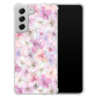 Casimoda Samsung Galaxy S21 FE shockproof hoesje - Floral hortensia