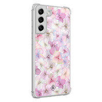 Casimoda Samsung Galaxy S21 FE shockproof hoesje - Floral hortensia