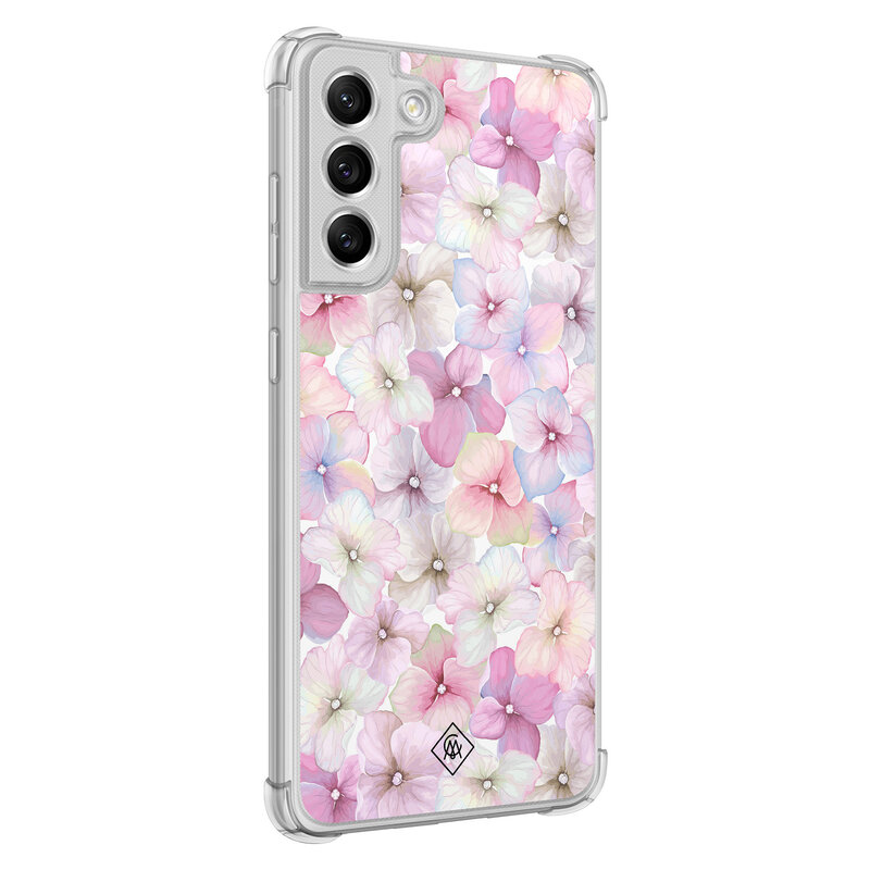 Casimoda Samsung Galaxy S21 FE shockproof hoesje - Floral hortensia
