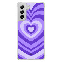 Casimoda Samsung Galaxy S21 FE shockproof hoesje - Hart swirl paars