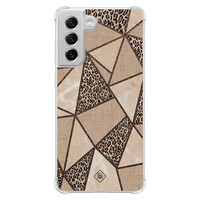 Casimoda Samsung Galaxy S21 FE shockproof hoesje - Leopard abstract