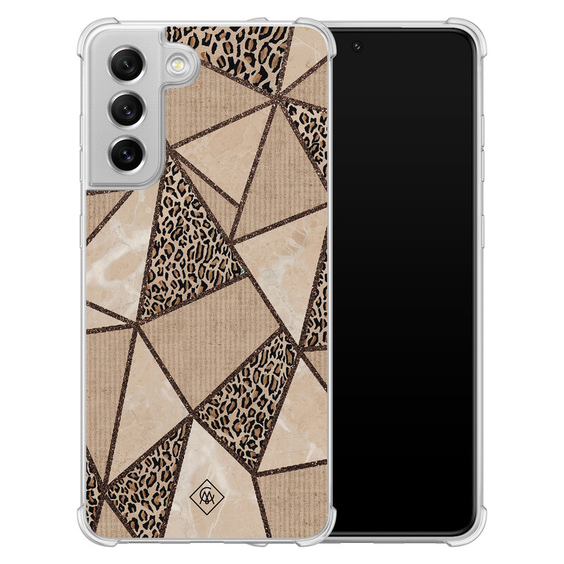 Casimoda Samsung Galaxy S21 FE shockproof hoesje - Leopard abstract