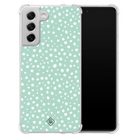 Casimoda Samsung Galaxy S21 FE shockproof hoesje - Mint dots