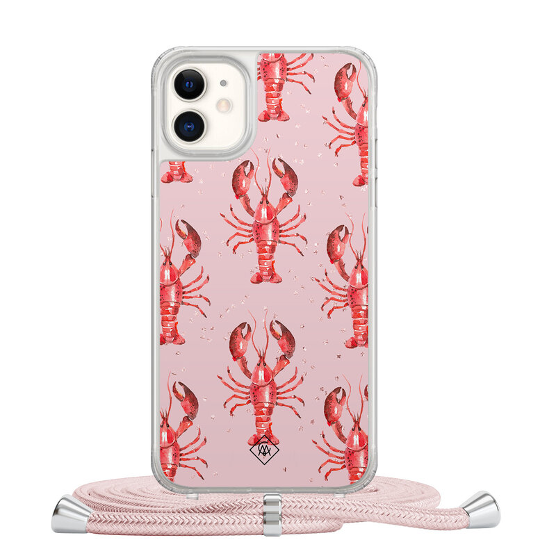 Casimoda iPhone 11 hoesje met rosegoud koord - Lobster