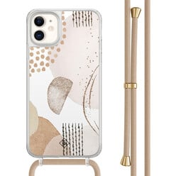 Casimoda iPhone 11 hoesje met beige koord - Abstract shapes