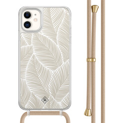 Casimoda iPhone 11 hoesje met beige koord - Palm leaves beige