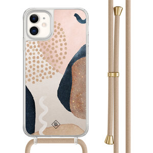 Casimoda iPhone 11 hoesje met beige koord - Abstract dots