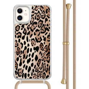 Casimoda iPhone 11 hoesje met beige koord - Golden wildcat