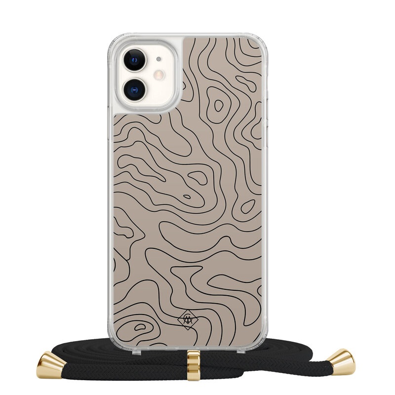 Casimoda iPhone 11 hoesje met zwart koord - Abstract lines