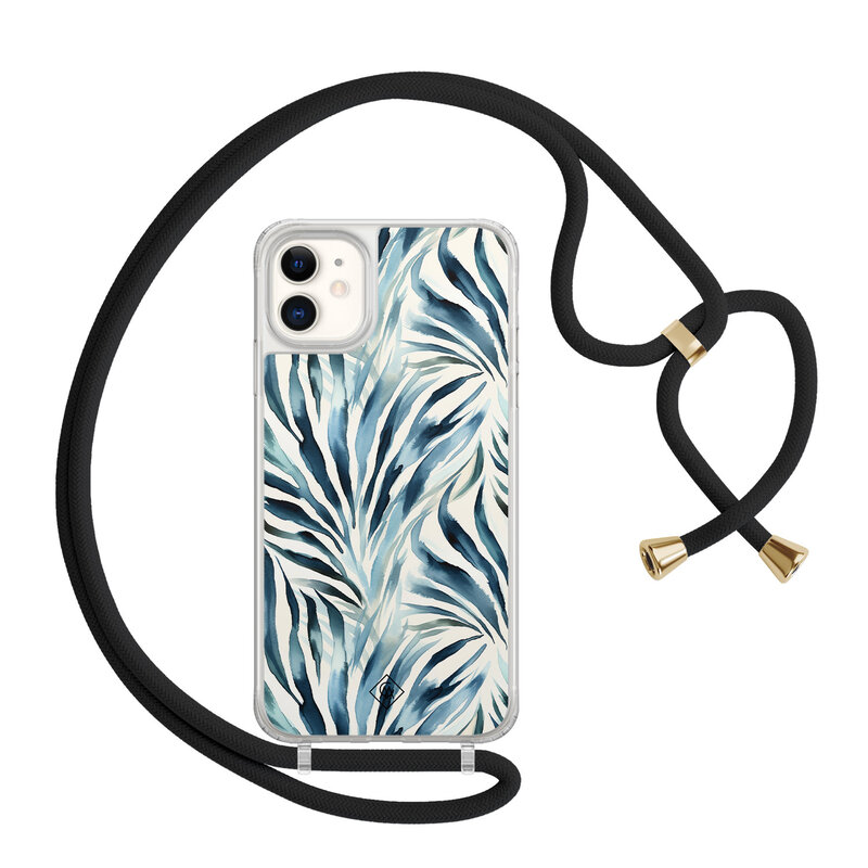 Casimoda iPhone 11 hoesje met zwart koord - Japandi waves