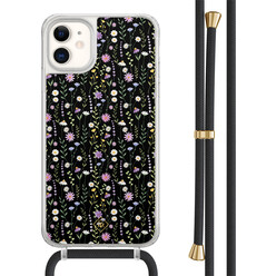 Casimoda iPhone 11 hoesje met zwart koord - Flower fantasy