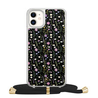 Casimoda iPhone 11 hoesje met zwart koord - Flower fantasy