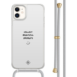 Casimoda iPhone 11 hoesje met grijs koord - Collect moments