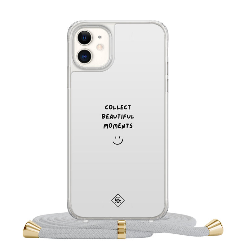 Casimoda iPhone 11 hoesje met grijs koord - Collect moments