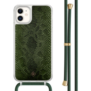 Casimoda iPhone 11 hoesje met groen koord - Snake mix