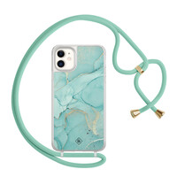 Casimoda iPhone 11 hoesje met mint koord - Touch of mint