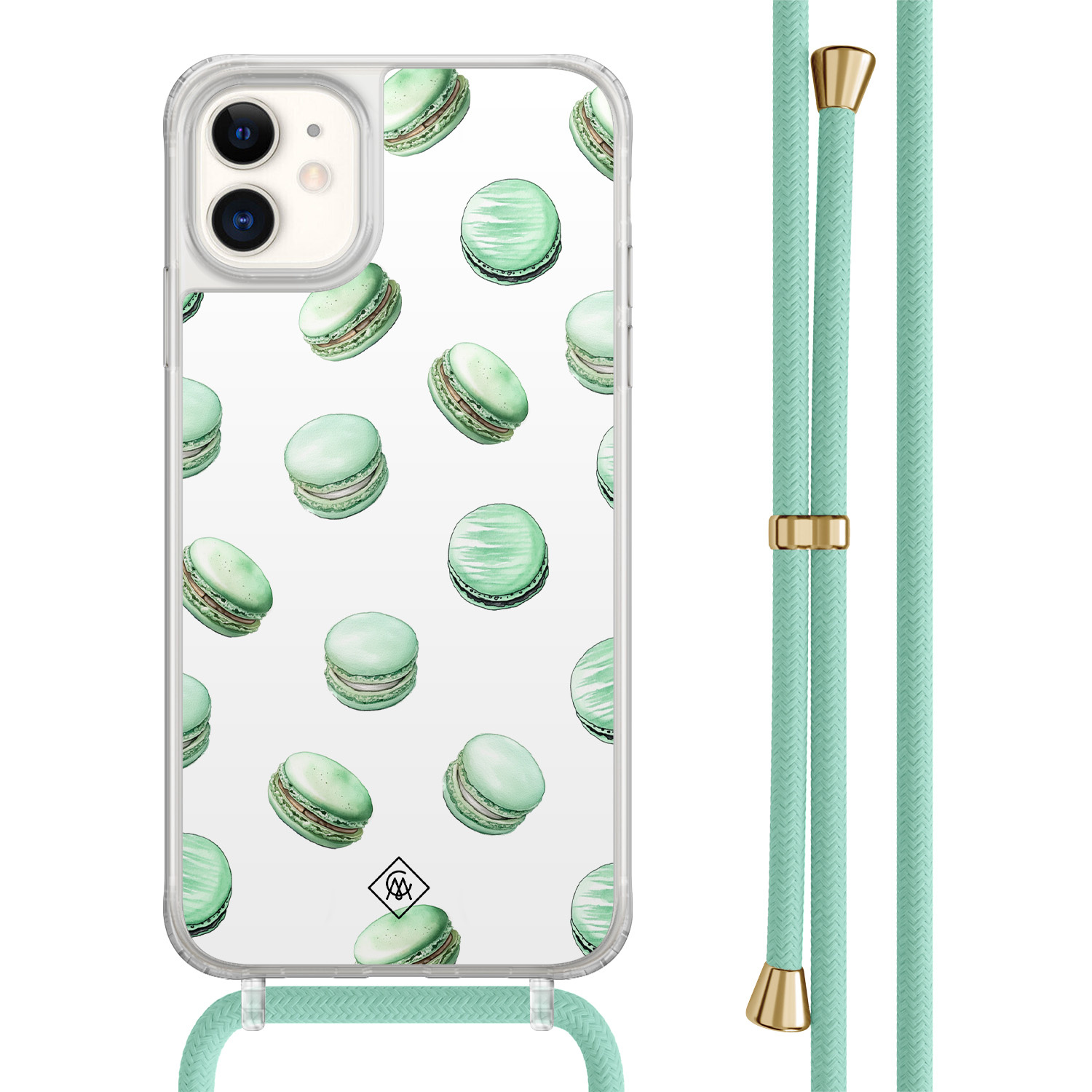 iPhone 11 hoesje met mint koord Macarons