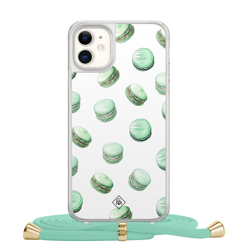 Casimoda iPhone 11 hoesje met mint koord - Macarons