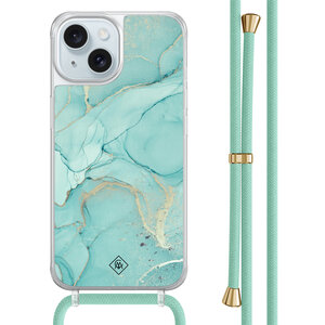 Casimoda iPhone 15 hoesje met mint koord - Touch of mint