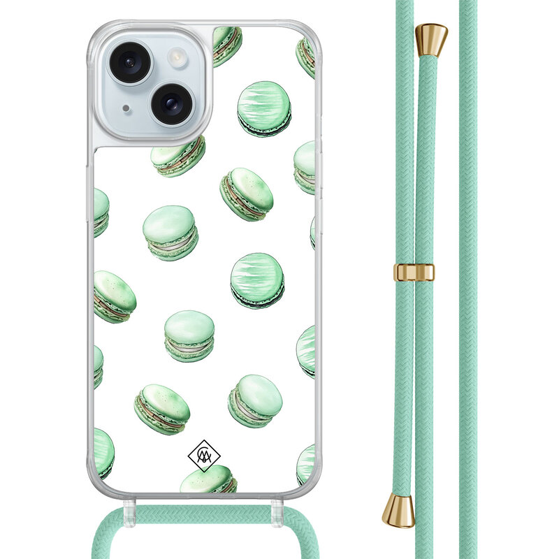 Casimoda iPhone 15 hoesje met mint koord - Macarons