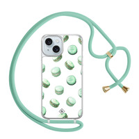 Casimoda iPhone 15 hoesje met mint koord - Macarons