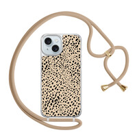 Casimoda iPhone 15 hoesje met beige koord - Spot on