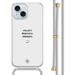 Casimoda iPhone 15 hoesje met grijs koord - Collect moments