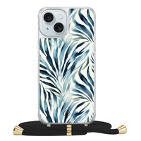 Casimoda iPhone 15 hoesje met zwart koord - Japandi waves