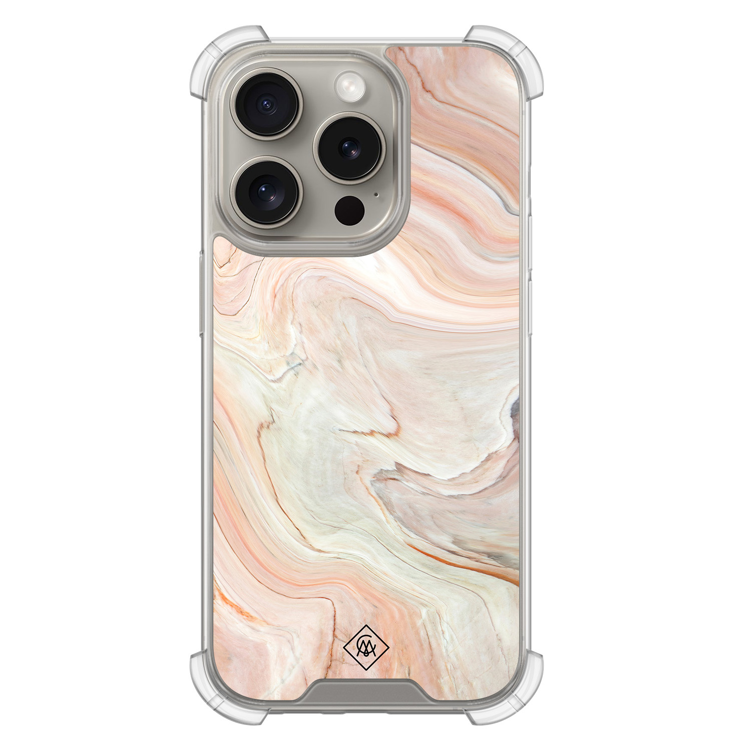iPhone 15 Pro shockproof hoesje Marmer waves