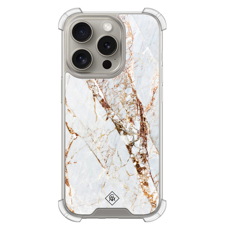 Casimoda iPhone 15 Pro shockproof hoesje - Marmer goud