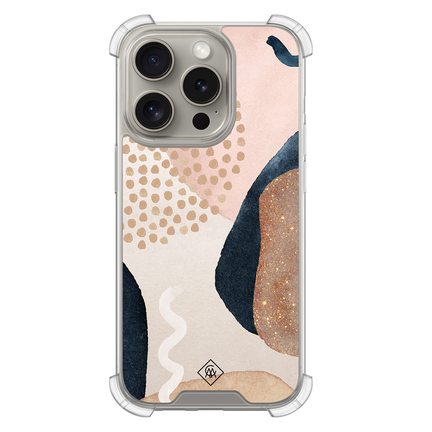 iPhone 15 Pro shockproof hoesje - Abstract dots