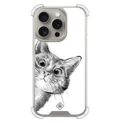 Casimoda iPhone 15 Pro shockproof hoesje - Kat kiekeboe