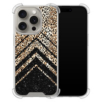 Casimoda iPhone 15 Pro shockproof hoesje - Chevron luipaard