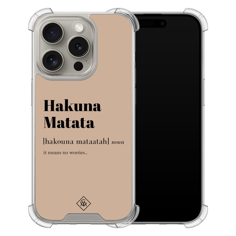 Casimoda iPhone 15 Pro shockproof hoesje - Hakuna matata