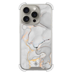 Casimoda iPhone 15 Pro shockproof hoesje - Marmer grijs