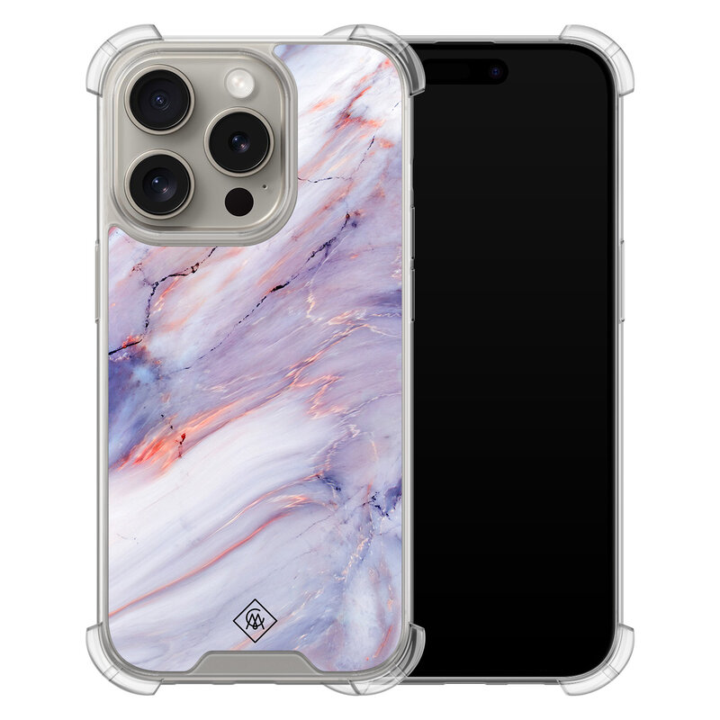Casimoda iPhone 15 Pro shockproof hoesje - Marmer paars