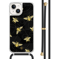 Casimoda iPhone 14 hoesje met zwart koord - Bee happy
