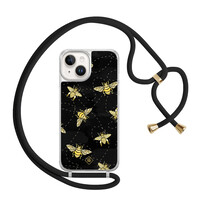 Casimoda iPhone 14 hoesje met zwart koord - Bee happy