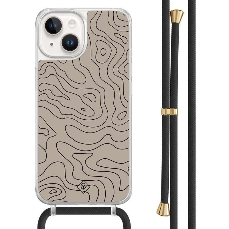 Casimoda iPhone 14 hoesje met zwart koord - Abstract lines