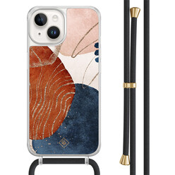 Casimoda iPhone 14 hoesje met zwart koord - Abstract terracotta