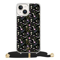 Casimoda iPhone 14 hoesje met zwart koord - Flower fantasy