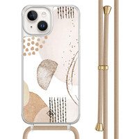 Casimoda iPhone 14 hoesje met beige koord - Abstract shapes